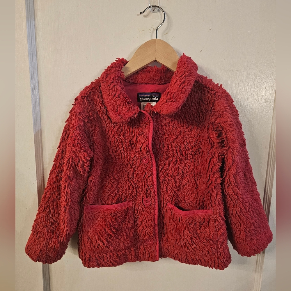 Patagonia Kids Cozy Red Fleece Jacket